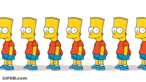 Bart Simpson Characters In A Row GIF