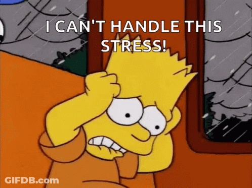 Bart Simpson Covering Head Saying I Can't Handle This Stress GIF