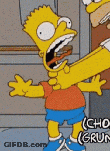 Bart Simpson From The Simpsons Is Being Attacked By A Man 'S Hand GIF