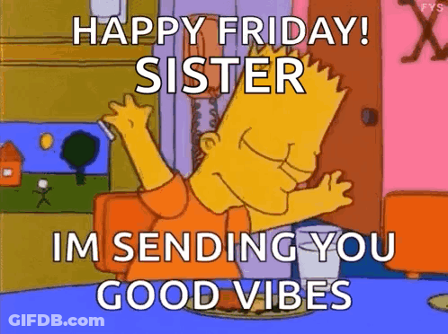 Bart Simpson From The Simpsons Is Sending You Good Vibes . GIF