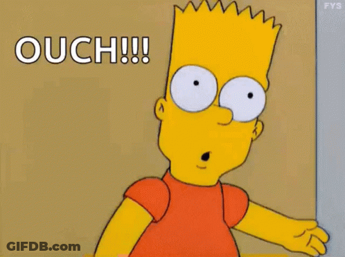 Bart Simpson From The Simpsons Is Standing In Front Of A Wall And Saying Ouch ! GIF