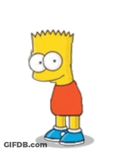 Bart Simpson From The Simpsons Is Wearing A Red Shirt And Blue Shoes . GIF