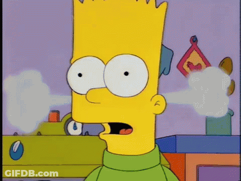 Bart Simpson From The Simpsons Smoking A Cigarette With Smoke Coming Out Of His Mouth GIF