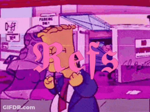 Bart Simpson Giving Middle Finger Next To Refs Sign GIF