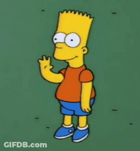 Bart Simpson Giving Peace Sign GIF