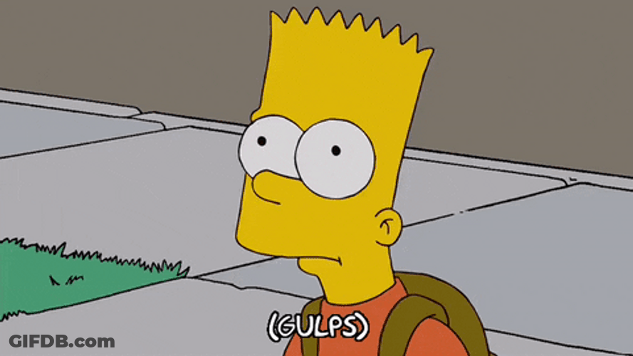 Bart Simpson Gulp Worried GIF