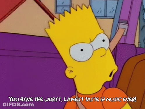 Bart Simpson Has Worst Taste In Music GIF