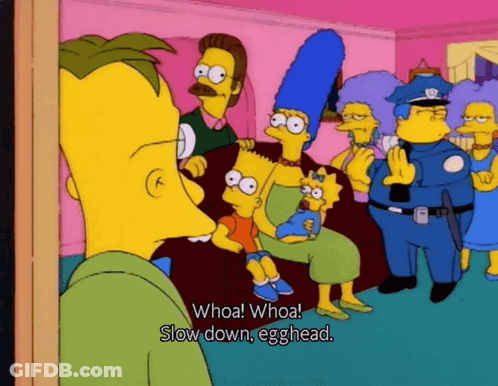 Bart Simpson Holding Baby Saying Whoa Whoa Slow Down Egghead GIF