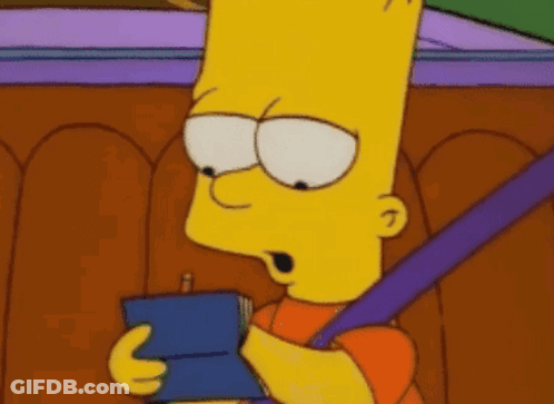 Bart Simpson Holding Blue Book GIF