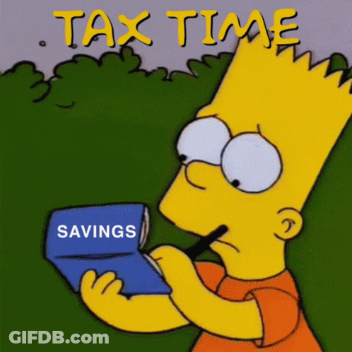 Bart Simpson Holding Book Saying Savings GIF