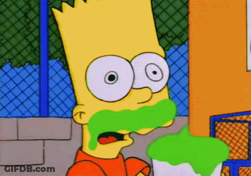 Bart Simpson Holding Bucket Of Green Slime GIF