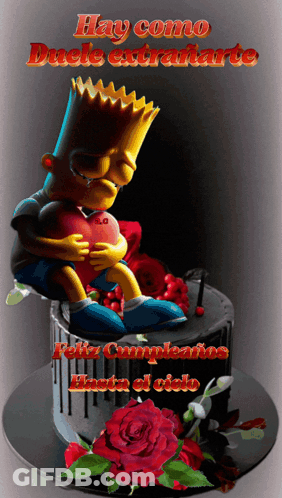 Bart Simpson Holding Heart Hay Como Duele Extrañarte GIF