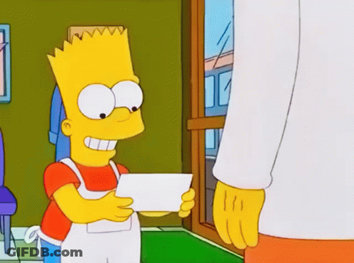 Bart Simpson Holding Paper GIF