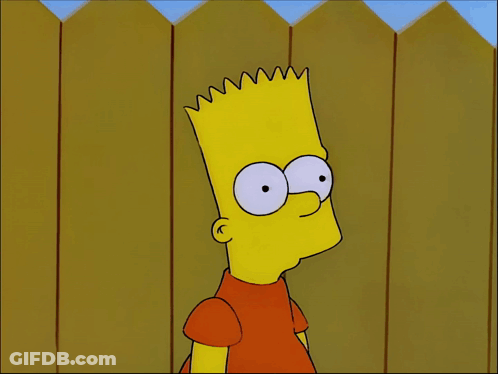 Bart Simpson Holding Sign Saying Yipes GIF