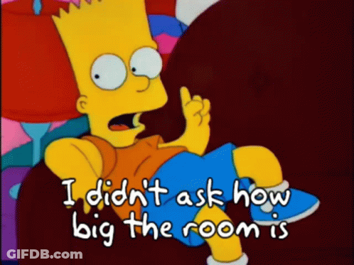 Bart Simpson I Didn't Ask How Big The Room Is GIF
