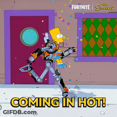 Bart Simpson In Robot Costume Coming In Hot GIF