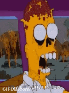 Bart Simpson Cartoon With Skull And Purple Background GIF