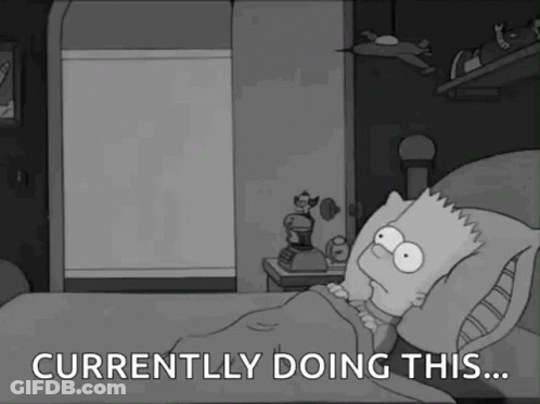 Bart Simpson Is Laying In Bed With The Words `` Currently Doing This . '' GIF