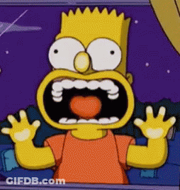 Bart Simpson Is Looking Out Of A Window With His Mouth Wide Open GIF