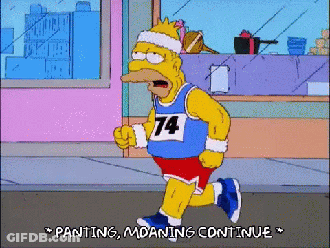 Bart Simpson Is Running A Race With The Number 74 On His Shirt GIF