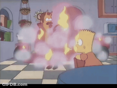 Bart Simpson Is Sitting In Front Of A Flaming Monkey GIF