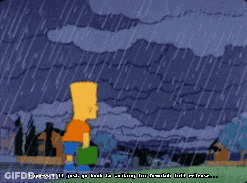 Bart Simpson Is Standing In The Rain And Says I Guess I 'Ll Just Go Back To Waiting GIF