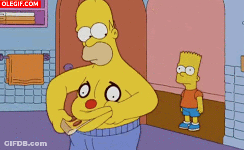Bart Standing Next To Homer In Bathroom GIF