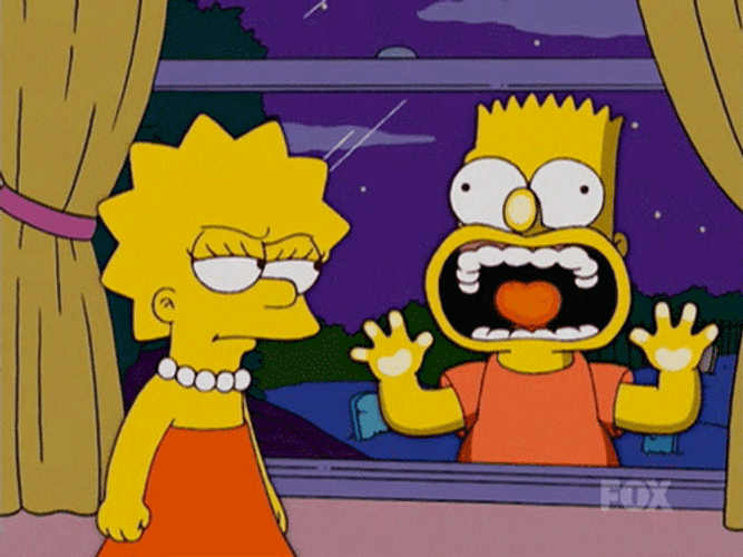 Bart Simpson Licking Window Glass GIF