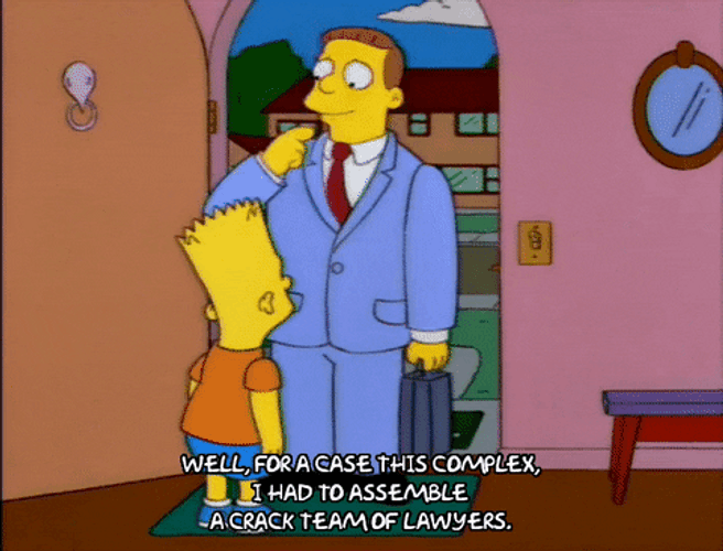 Bart Simpson Lionel Hutz Assemble Team Of Lawyers GIF