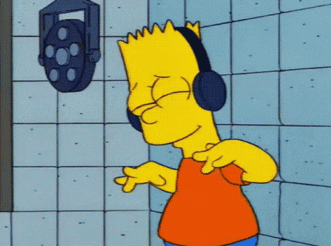 Bart Simpson Listening Music GIF