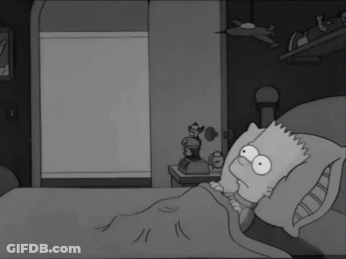 Bart Simpson Lying In Bed With Clock GIF