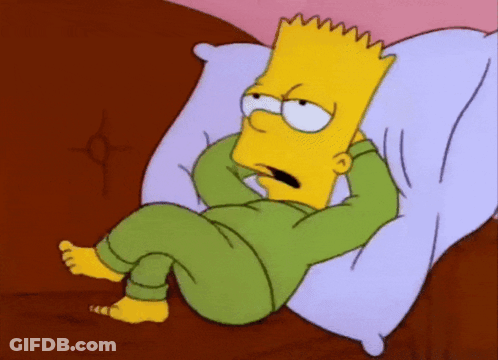 Bart Simpson Lying On Bed With Feet Up GIF