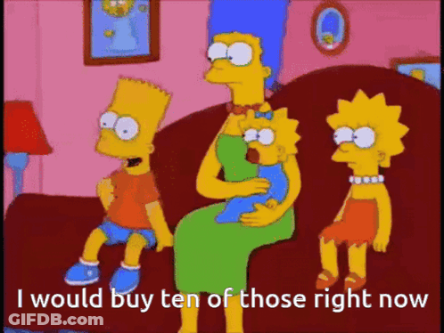 Bart Simpson On Couch Holding Baby GIF