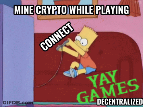 Bart Simpson Playing Video Game Mine Crypto While Playing Connect Yay Games Decentralized GIF