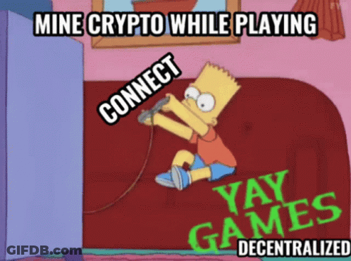 Bart Simpson Playing Video Game Mine Crypto While Playing Yay Games Decentralized GIF