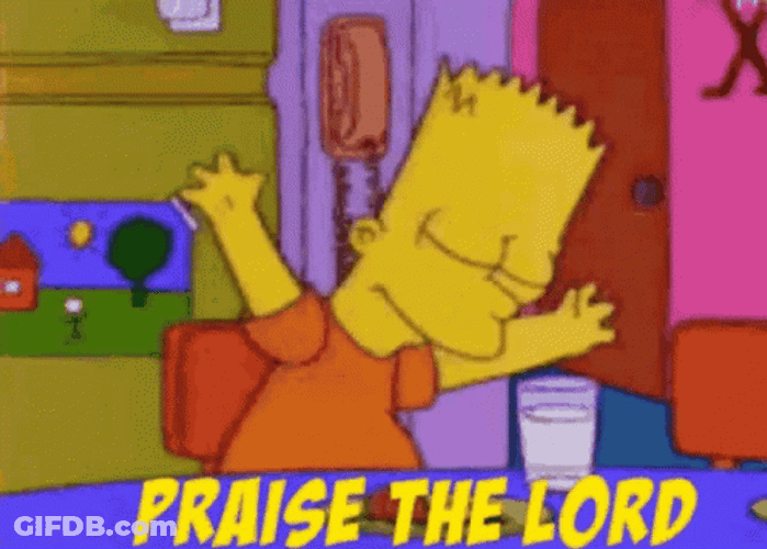 Bart Simpson Praise The God GIF