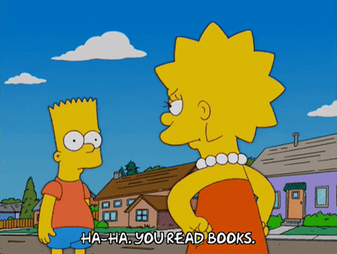 Bart Simpson Reading Book GIF
