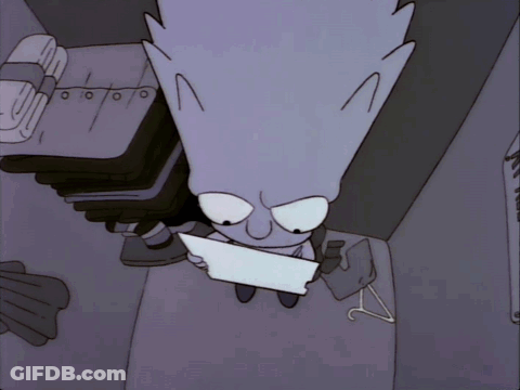 Bart Simpson Reading Paper GIF