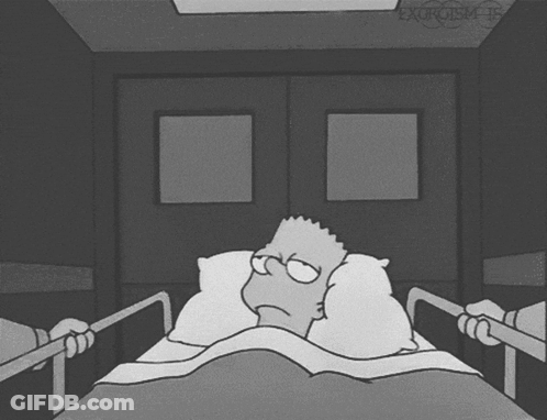 Bart Simpson Sad In Hospital Bed GIF