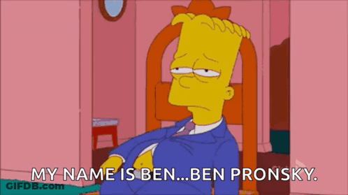 Bart Simpson Saying His Name Is Ben Ben Prorsky GIF