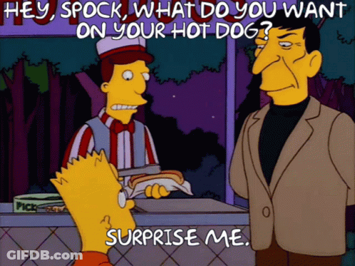 Bart Simpson Says Surprise Me At Hot Dog Stand GIF
