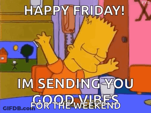 Bart Simpson Sending Good Vibes For Weekend GIF