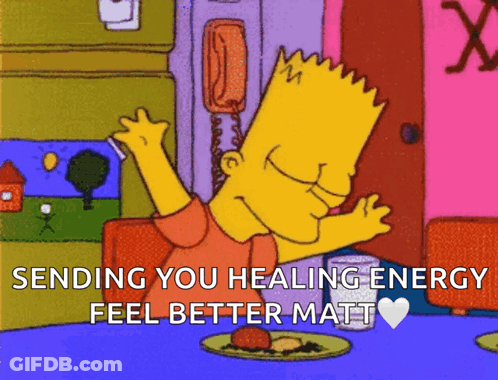 Bart Simpson Sending You Healing Energy Feel Better Matt GIF