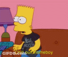 Bart Simpson Sitting On Couch Wearing Michael Jackson Shirt GIF