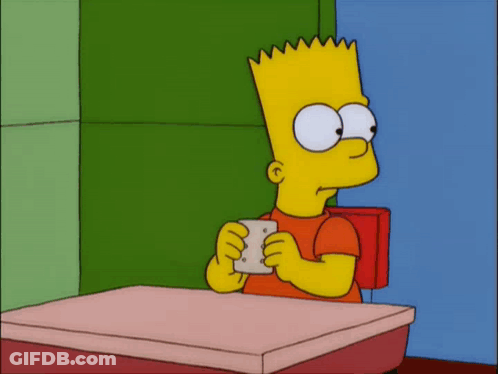 Bart Simpson Sitting With Coffee GIF