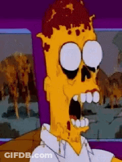 Bart Simpson Skull On Head GIF