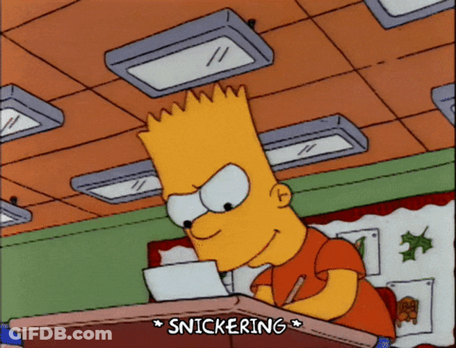Bart Simpson Snickering GIF