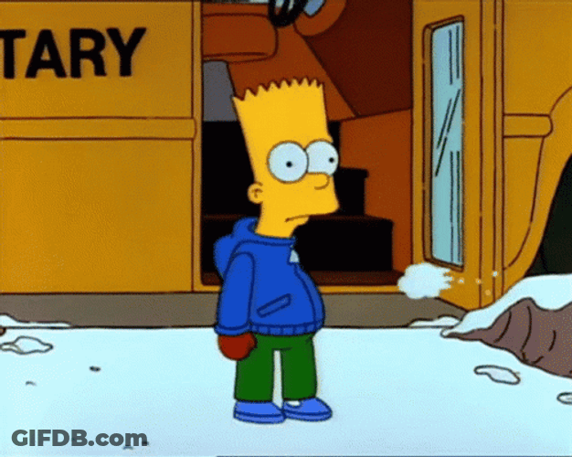 Bart Simpson Snowball Fight GIF