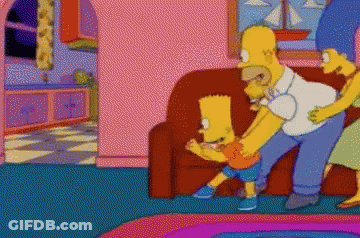 Bart Simpson Spanked By Homer Simpson And Marge Simpson GIF