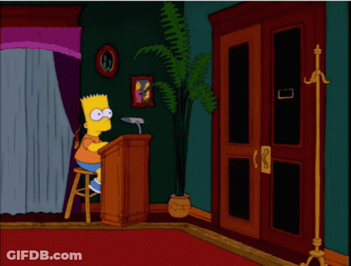Bart Simpson Speaking At Podium Homer Simpson Behind GIF